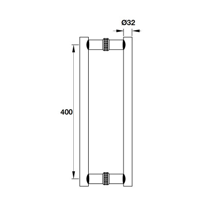Tay nắm kéo chữ H CC 400mm Hafele - 499.68.035