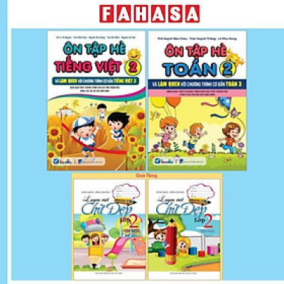 Sách - Bộ Sách Ôn Tập Hè Tiếng Việt 2 + Ôn Tập Hè Toán 2 (Bộ 2 Cuốn) - Tặng Kèm Sách Luyện Viết Chữ Đẹp Lớp 2 - Tập 1 + Tập 2