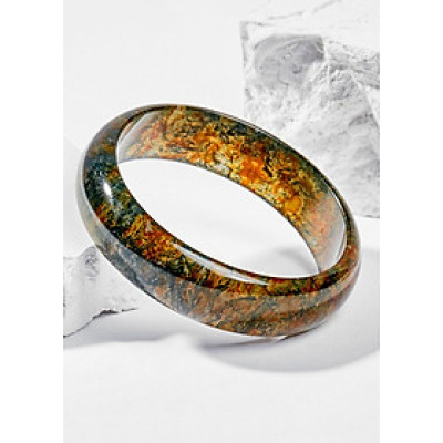 Vòng Tay Phong Thủy Nữ Đá Băng Ngọc Thủy Tảo Huyết Liền Khối (55 mm) Nhiều Mệnh Ngọc Quý Gemstones