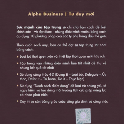 Sức Mạnh Của Tập Trung (Quà Tặng Card Đánh Dấu Sách Đặc Biệt)