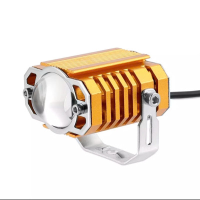 Đèn Trợ Sáng Motofish Xe Máy Ô Tô Chống Nước 12v-80v 45W: Thiết Kế Mới, Cốt Vàng, Pha Trắng