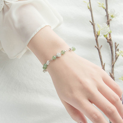 Vòng tay đá thạch anh phối charm bạc trắng mệnh hỏa, mộc - Ngọc Quý Gemstones