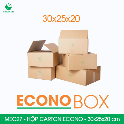 MEC27 - 30x25x20 cm - Combo 60 thùng hộp carton trơn siêu tiết kiệm ECONO
