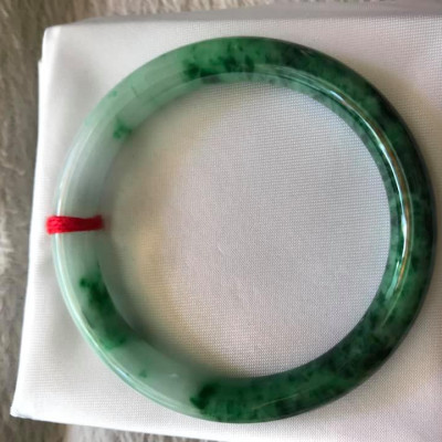 VÒNG KHỐI CẨM THẠCH TỰ NHIÊN  MÀU XANH SƠN THUỶ LÝ 50MM x dầy 7,2mm  VÒNG TAY NỮ BÓNG ĐẸP  48KG - 57KG ĐEO 