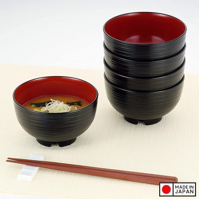 Bát nhựa tròn cao cấp Sensuji Black Ø113mm - Hàng Nội Địa Nhật Bản