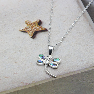 Dây Chuyền Nữ Bạc Hiểu Minh DMD429 Chuồn Chuồn Khảm Trai