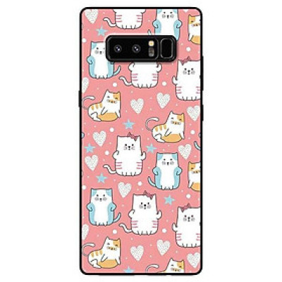 Ốp lưng dành cho Samsung Note 8 - Note 9 - Note 10 - Note 10 Plus mẫu Họa Tiết Mèo Xanh Vàng