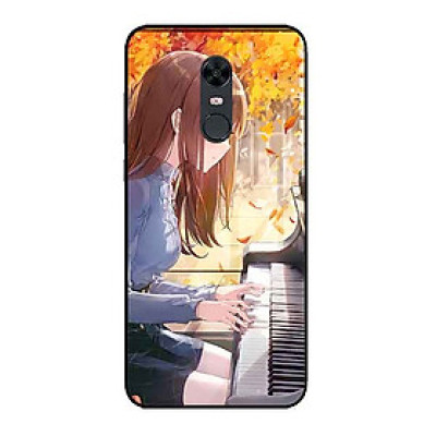 Ốp Lưng in cho Xiaomi Redmi 5 Mẫu Nàng Đánh Đàn Piano - Hàng Chính Hãng