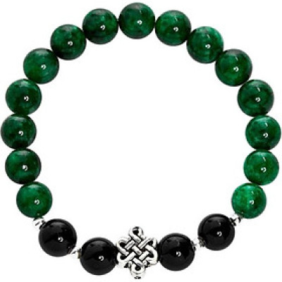 Vòng Đá Cẩm Thạch Sơn Thuỷ Phối Charm Bạc Ngọc Quý Gemstones VT35