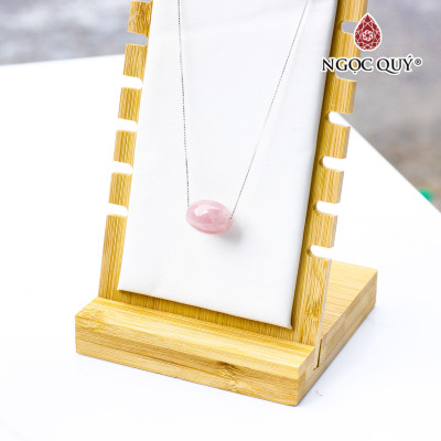 Dây chuyền bạc lu thống thạch anh hồng 17x14mm mệnh hỏa, thổ - Ngọc Quý Gemstones