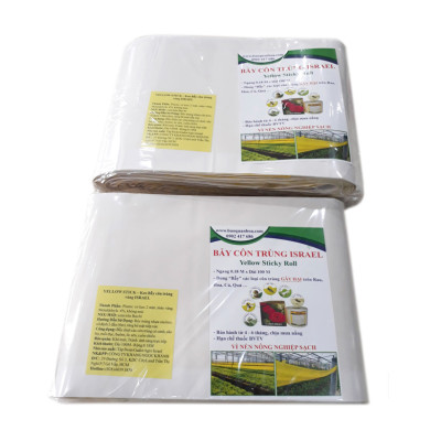 KEO DÍNH BẪY RUỒI MÀU VÀNG CỦA ISRAEL (CUỘN 20 MÉT TRẢI NGHIỆM) VÀ BẪY CÁC LOẠI CÔN TRÙNG KHÁC TRONG NÔNG NGHIỆP NHƯ BỌ PHẤN TRẮNG, BỌ TRĨ, BƯỚM, ỐC SÊN ...