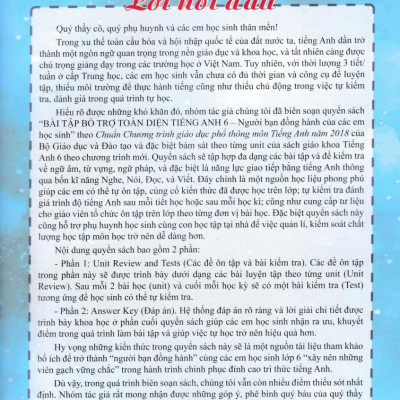 Bài Tập Bổ Trợ Toàn Diện Tiếng Anh 6