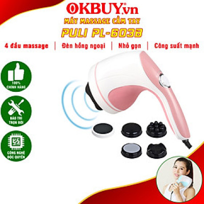 Máy massage bụng cầm tay 4 đầu hồng ngoại Puli PL-603B