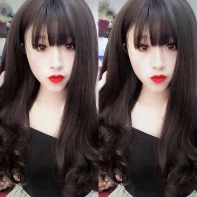 Tóc giả xoăn lửng- tặng lứoi chùm tóc- hình thật