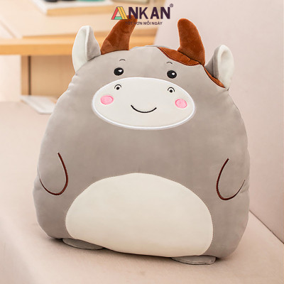 Chăn Gối Văn Phòng 3 Trong 1 Kiểu Bò Siêu Dễ Thương Dùng Để Ngủ Tại Văn Phòng Trên Sofa Màu Sắc Nhã Nhặn Vải Nỉ Siêu Mềm Mịn