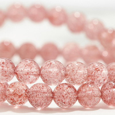 Vòng 2 line đá thạch anh dâu phối xà cừ - Ngọc Quý Gemstones