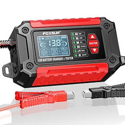 Công Nghệ Nhật Bản - Bộ Sạjc & Test Ắc Quy FOXSUR 12V 3AH-100AH 2IN1 – ĐÈN TRANG TRÍ