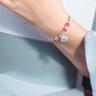 Vòng tay đá thạch anh charm voi mệnh hỏa, thổ - Ngọc Quý Gemstones