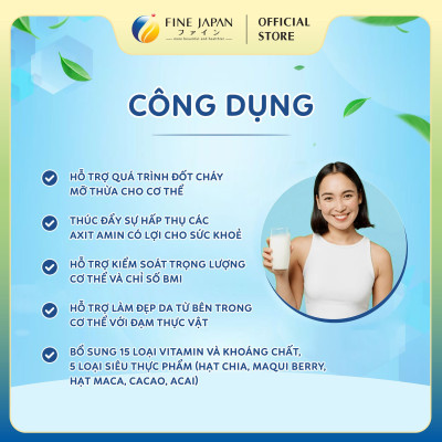 Bột Protein thực vật Aya’s Selection Protein Diet FINE JAPAN vị Sữa gói 325g