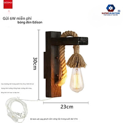Đèn Gắn Tường Gỗ Vintage - Đèn Treo Tường Trang Trí Nội Thất & Decor Quán Cafe Hiện Đại