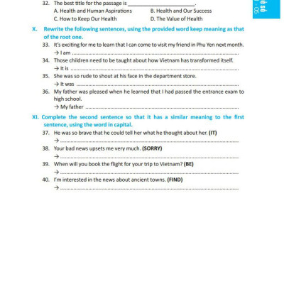 Đột Phá Điểm 9+ Tiếng Anh - Bộ Đề Thi Tiếng Anh Vào Lớp 10 - Có Đáp Án