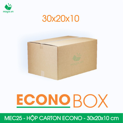 MEC25 - 30x20x10 cm - Combo 60 thùng hộp carton trơn siêu tiết kiệm ECONO