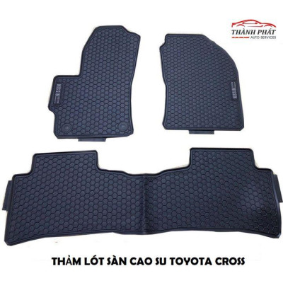 Thảm Lót Sàn Cao Su 3D Xe Toyota Cross 2020-2022 Hàng Cao Cấp, Không Mùi