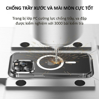 Ốp lưng trong cho iPhone 15 Pro Max / 15 Pro hiệu Likgus Crystal sạc nam châm từ tính, chống ố vàng, bảo vệ camera - Hàng chính hãng