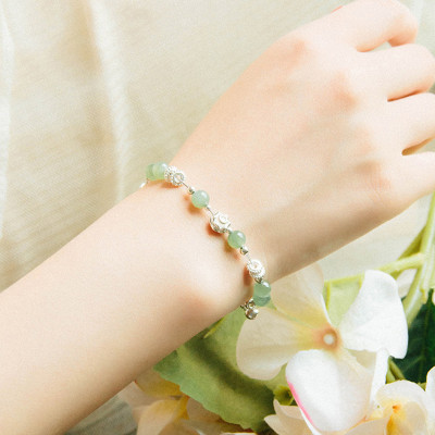 Vòng tay đá thạch anh phối charm bạc trắng mệnh hỏa, mộc - Ngọc Quý Gemstones