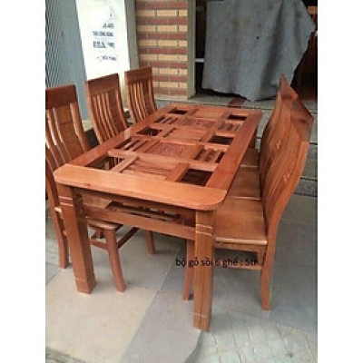 Bàn ăn 6 ghế gỗ xoan mẫu 3