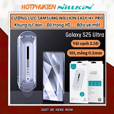 Dán kính cường lực màn hình khung tự dán cho Samsung Galaxy S25 Ultra 5G hiệu Nillkin H+ Pro - Mỏng 0.2mm, Phủ Nano Olephobic, Vát cạnh 2.5D, chống vân tay - Hàng nhập khẩu