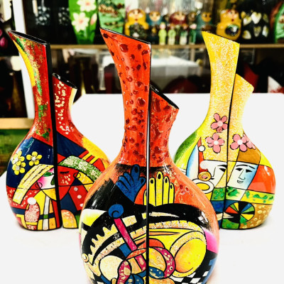 BÌnh hoa sơn mài - Bình đôi tình yêu sơn mài size 24x14 cm - Ý Nghĩa, Lạ mắt