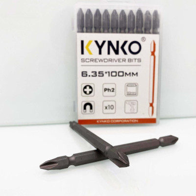 (VỈ 10 CÁI) Mũi vít 2 đầu PH2 (không mạ) chiều dài 110mm CHÍNH HÃNG KYNKO MVKM2XPH2 -110-V10