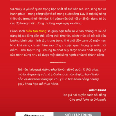 Siêu Tập Trung - Tăng Hiệu Quả Trong Một Thế Giới Đa Đoan - Chris Bailey - Trịnh Ngọc Minh - Tái Bản 2023 - (bìa mềm)