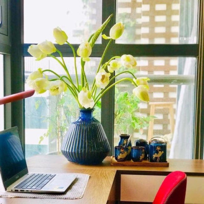 Lọ hoa gốm sứ Bát Tràng cao cấp men hoả biến cao 30cm