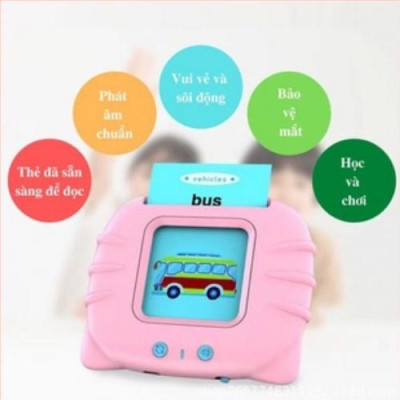Máy đọc thẻ song ngữ Việt - Anh Flashcard 112 thẻ 224 từ vựng. Cổng sạc usb không sóng, đồ chơi thông minh cho trẻ em