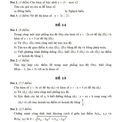 100 Đề Kiểm Tra Toán 9