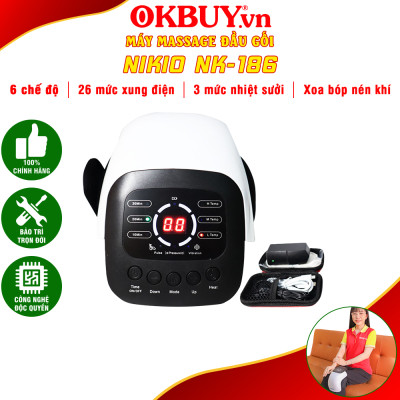 Máy Massage Đầu Gối Nikio NK-186 - Công Nghệ Rung, Túi Khí Xoa Bóp Nhẹ Nhàng Giúp Khớp Gối Thư Giãn, Giảm Đau Nhức - Kết Hợp Miếng Dán Xung Điện Matxa Giãn Cơ, Giảm Đau Nhức Toàn Thân - Dòng Pin Sạc