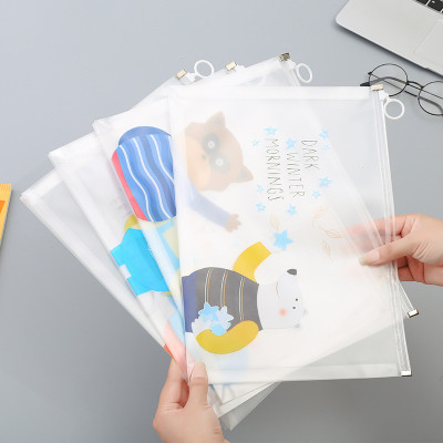 Bộ 2 túi đựng tệp A4 zip chống nước xinh xắn tiện dụng