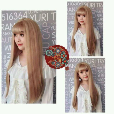 Tóc giả cao cấp thẳng chịu nhiệt- tặng lứoi chùm tóc- hình thật