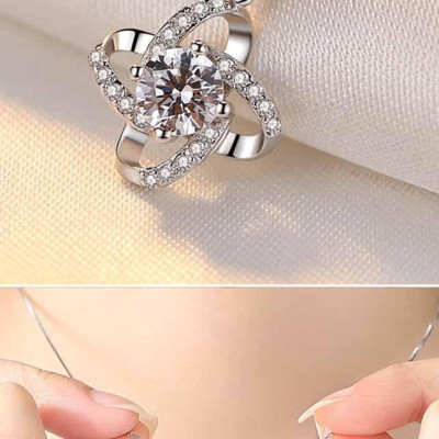 Bộ dây chuyền liền mặt trang sức bạc Ý S925 Bạc Xinh - Cỏ bốn lá may mắn PP1598