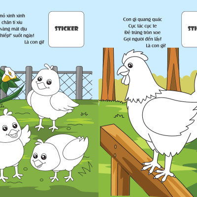 Bé tô màu: Khám phá nông trại vui vẻ (20+ hình dán sticker)