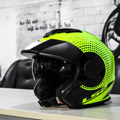 Mũ Bảo Hiểm 3/4 Hai Kính LS2 OF570 Verso - GARA20