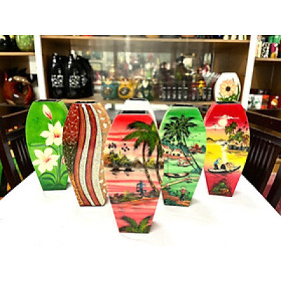 Bình hoa sơn mài Thanh Bình Lê- Mã B09 size 30x14x6.5 cm dùng  cắm hoa, trang trí, quà tặng ý nghĩa