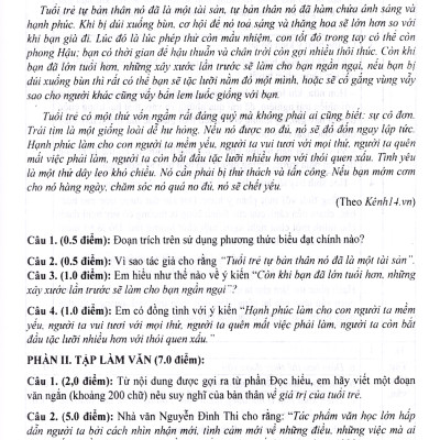 Tuyển tập đề kiểm tra môn Ngữ Văn 9 (Dùng chung cho các bộ sách giáo khoa)