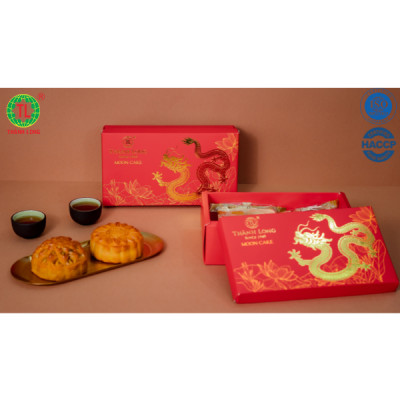 Hộp Bánh Trung Thu 2 bánh 1 trứng 150g - COMBO SUPER A4 - Thành Long (300g) - VIỆT NAM