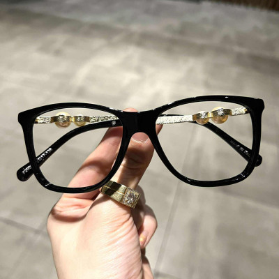 Kính mắt thời trang cao cấp cho nữ Mắt vuông form to gọng đính ngọc cao cấp