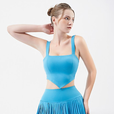 Áo Tập Yoga Gym Hibi Sports CR821 Kiểu Croptop 2 Dây Bản To, Kèm Mút Ngực