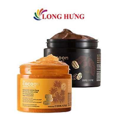 Combo tẩy tế bào chết đường thốt nốt An Giang Cocoon (200ml) + tẩy tế bào chết cà phê Đắk Lắk Cocoon (200ml) - Hàng chính hãng