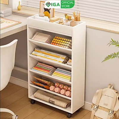 Kệ Sách Gỗ 5 Tầng, Giá Sách Đứng Cạnh Bàn Làm Việc - GP189